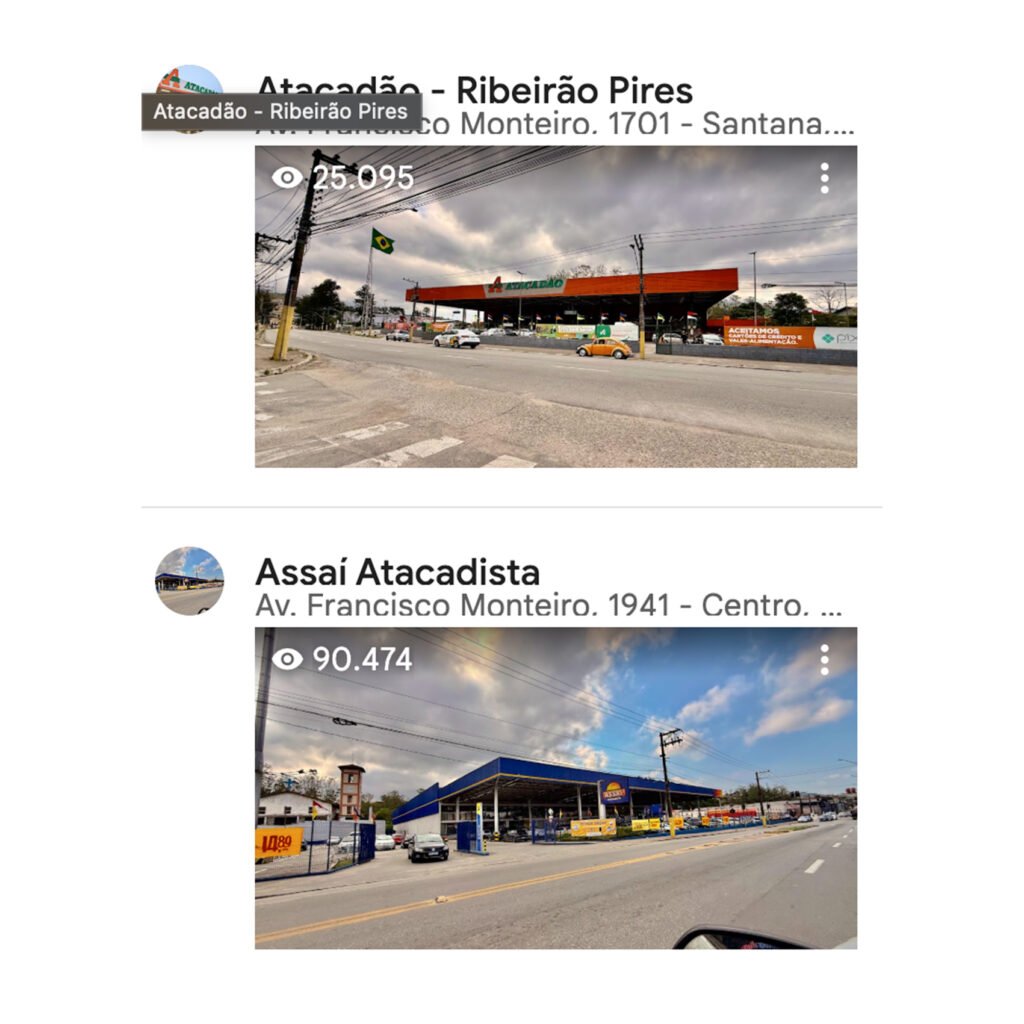 A Itajai360 otimizou a presença digital do Atacadão e do Assaí na cidade de Ribeirão Pires através de um Tour Virtual